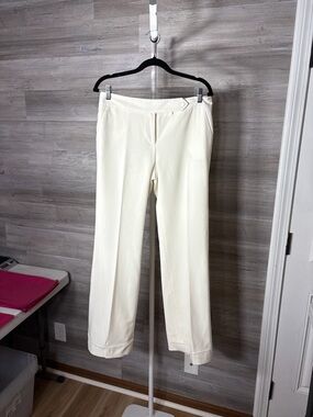 Calvin Klein Cream Straight-Leg Trousers 2130